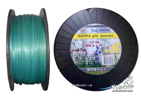 Тримерна лісочка "ТРИКУТНИК" TM 3.0 мм x 300 м VIROK 10V036 Тримерна лісочка "ТРИКУТНИК" TM 3.0 мм x 300 м VIROK 10V036