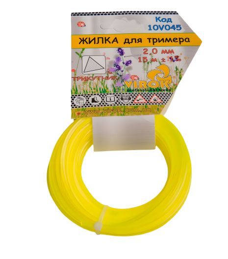 Треугольная леска для триммера Ø= 2.0 мм, длина 15 м VIROK 10V045