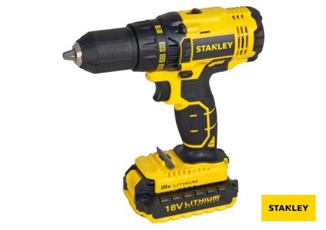 Шуруповерт-дрель аккумуляторный 2 x 18 В Li-ion 2 Ач 45 Нм 13 мм + кейс Stanley SCD201D2K-RU