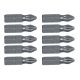 Сменные наконечники PH2 x 25 мм, 10 шт., 1/4, сталь CrV Topex 39D314 Сменные наконечники PH2 x 25 мм, 10 шт., 1/4, сталь CrV Topex 39D314