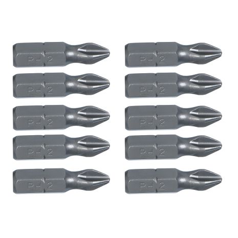Сменные биты PH2 x 25 мм, 10 шт., 1/4, сталь CrV Topex 39D314