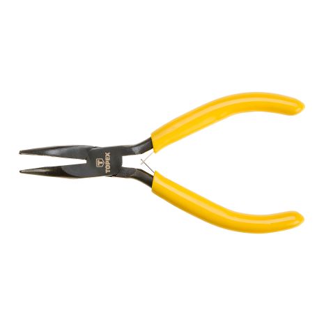 Плоскогубці прецизійні подовжені вигнуті 125 мм, рукоятки з еластичним покриттям, пружина, що розтискає Topex 32D033 (TOPEX-32D033) Плоскогубці прецизійні подовжені вигнуті 125 мм, рукоятки з еластичним покриттям, пружина, що розтискає Topex 32D033 (TOPEX-32D033)