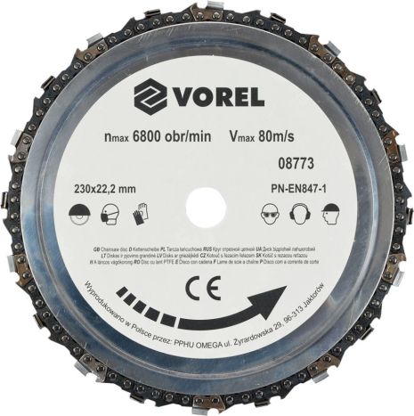 Круг отрезной цепной 230 мм Vorel 08773 Круг отрезной цепной 230 мм Vorel 08773