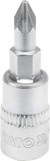 Торцевая головка с отверточной насадкой Pozidriv 1/4" PZ1 37 мм Yato YT-04417