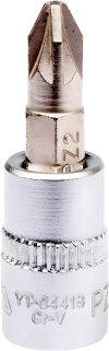 Торцева головка з викрутковим насадженням Pozidriv 1/4" PZ2 37 мм Yato YT-04418