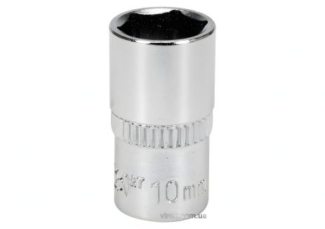Головка торцевая 6-гранная, квадрат 1/4", М10, CrV [Блистер], YaTo YT-14127