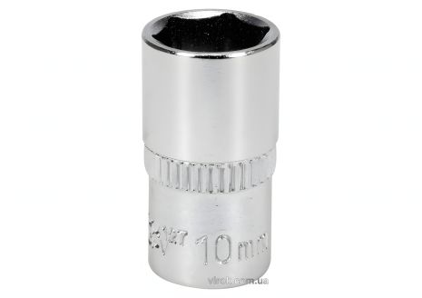 Головка торцевая 6-гранная, квадрат 1/4", М10, CrV [Блистер], YaTo YT-14127