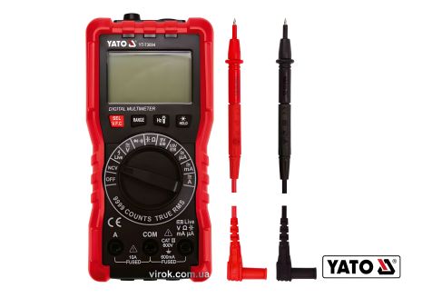 Мультиметр з цифровим LCD-дисплеєм і чохлом, YaTo YT-73094