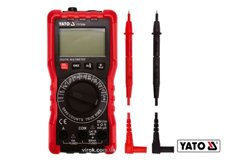 Мультиметр з цифровим LCD-дисплеєм і чохлом, YaTo YT-73094
