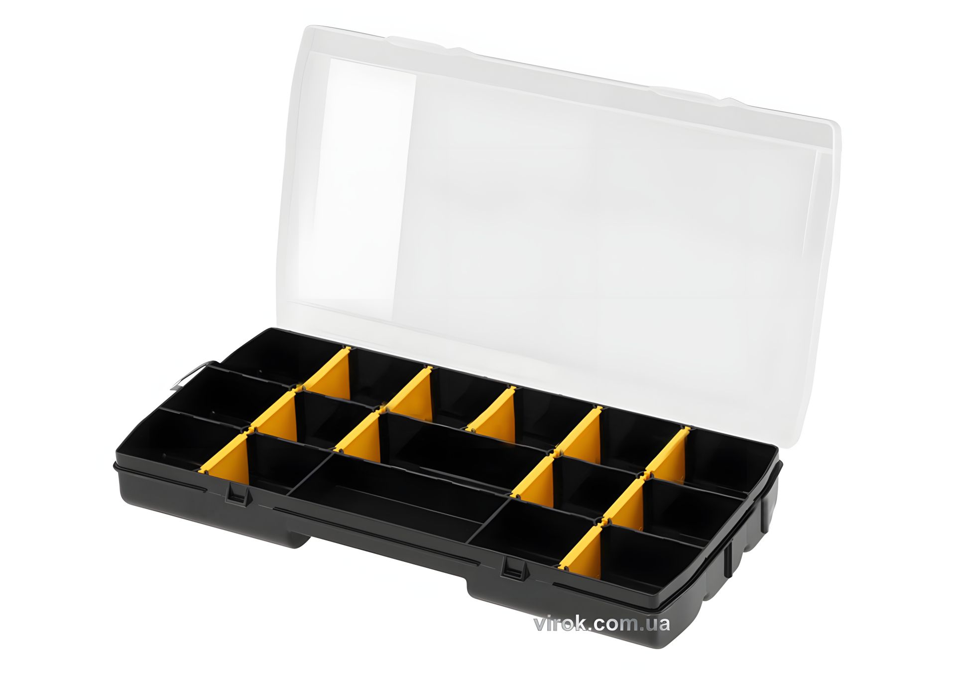 Пластиковий органайзер: 272 х 189 х 46 мм, 17 осередків, з переставними перегородками Stanley STST81680-1 Пластиковий органайзер: 272 х 189 х 46 мм, 17 осередків, з переставними перегородками Stanley STST81680-1