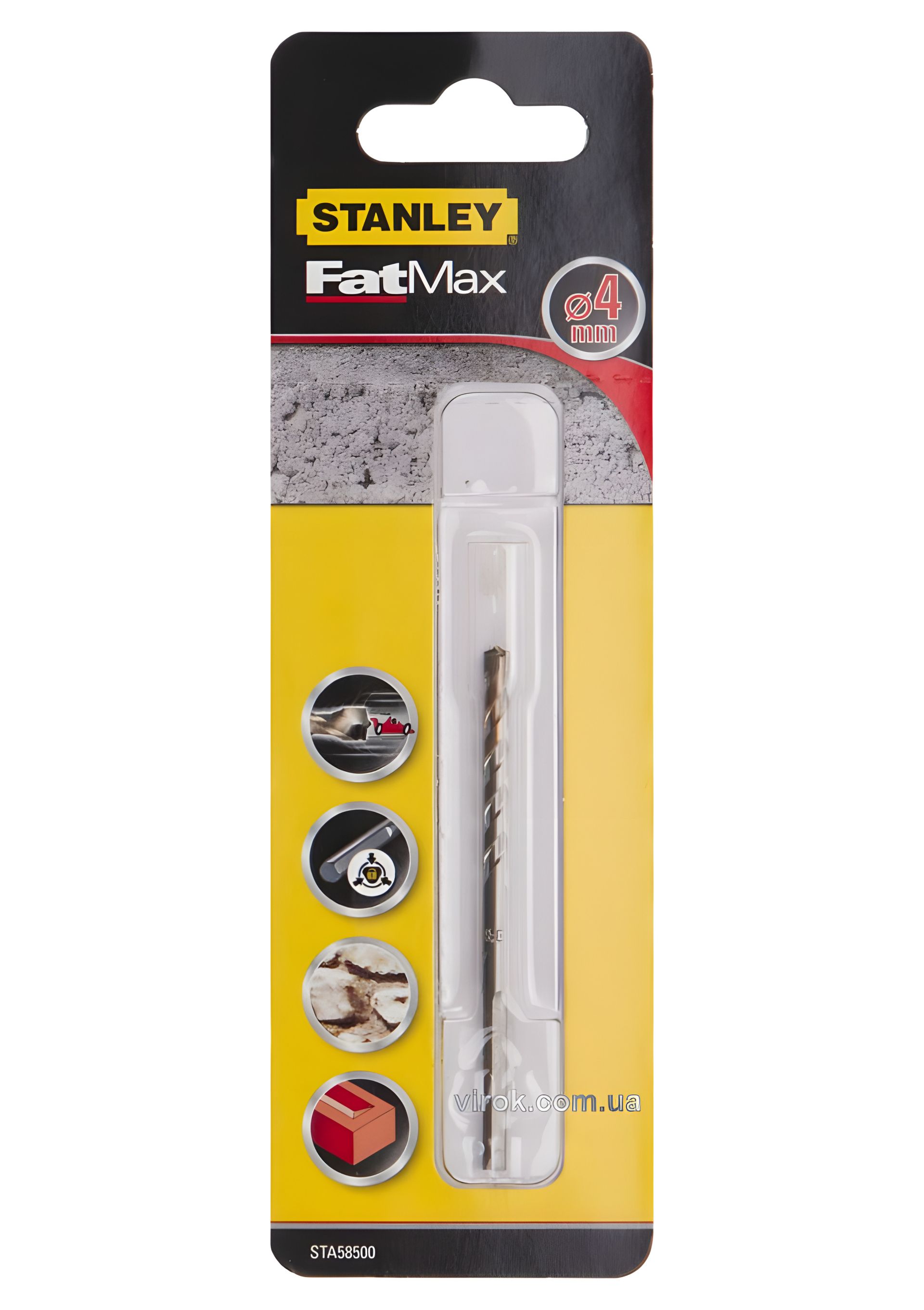 Сверло для кирпича FatMax 4 мм, Stanley STA58500-QZ Сверло для кирпича FatMax 4 мм, Stanley STA58500-QZ