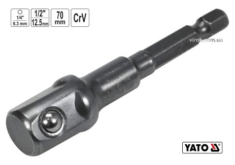 Шуруповёрт Переходник под Головки 1/2" 70мм. Yato YT-04627