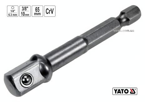 Перехідник для шуруповерту під головки 3/8" L-65мм Yato YT-04626 Перехідник для шуруповерту під головки 3/8" L-65мм Yato YT-04626
