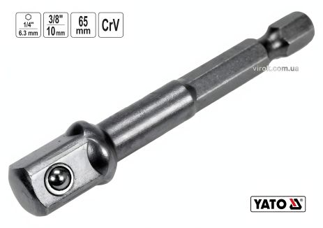 Перехідник для шуруповерту під головки 3/8" L-65мм Yato YT-04626