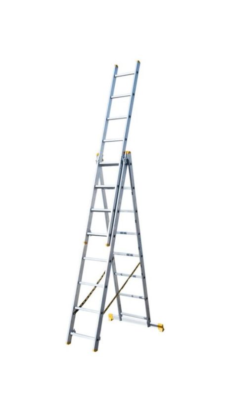Сходи алюмінієві 3-х секційні 3х8 ступенів h=5400 мм max 150 кг MASTERTOOL 79-1308 Сходи алюмінієві 3-х секційні 3х8 ступенів h=5400 мм max 150 кг MASTERTOOL 79-1308