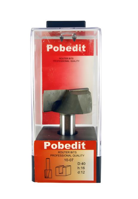 Прямая пазовая фреза D-40 мм, d-12 мм Pobedit P-1007-12-40