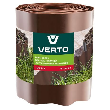 Садова бордюрна стрічка 15 см x 9 м, коричнева VERTO 15G514