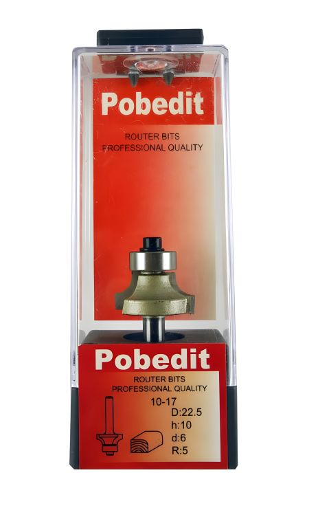 Фреза кромочная калевочная Pobedit P-1017-06-05, D-22,5 мм, R-5 мм, d-6 мм Фреза кромочная калевочная Pobedit P-1017-06-05, D-22,5 мм, R-5 мм, d-6 мм