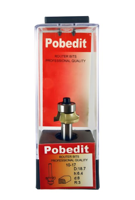 Калевочная фреза D-18.7, R-3 мм, d-8 мм Pobedit P-1017-08-03 Калевочная фреза D-18.7, R-3 мм, d-8 мм Pobedit P-1017-08-03