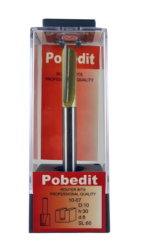 Пряма пазова фреза D-10 мм, d-8 мм Pobedit P-1007-08-10