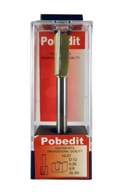 Пряма пазова фреза D-12 мм, d-8 мм, Pobedit P-1007-08-12