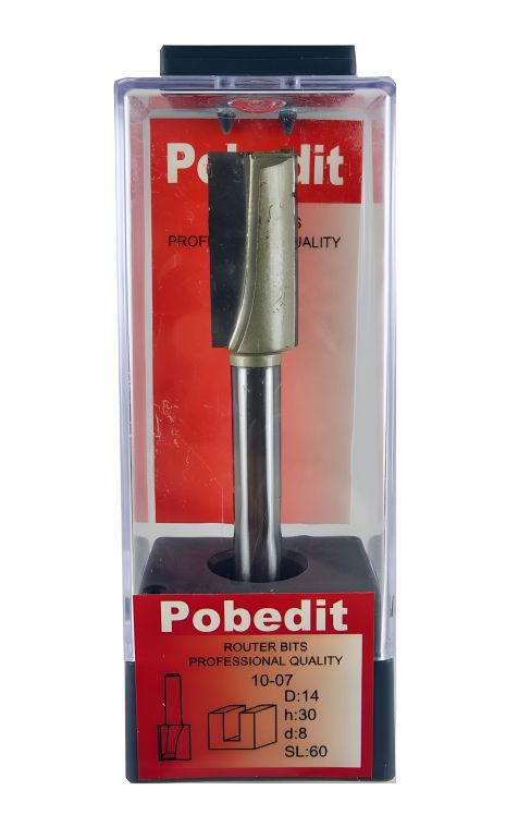 Прямая пазовая фреза D-14 мм, d-8 мм Pobedit P-1007-08-14