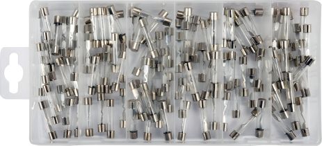 Прозрачные стеклянные предохранители Ø6 x 30 мм, 5-30 А, 120 шт. Yato YT-83130