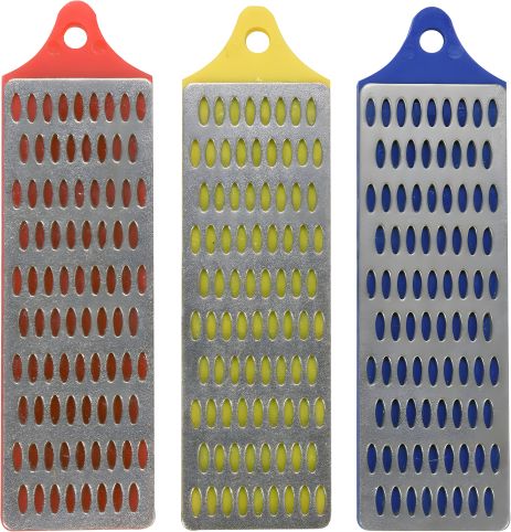 Алмазних абразивних брусків набір, для заточування: 75х25 мм, G360/260/180, 3 шт. Vorel 26140 Алмазних абразивних брусків набір, для заточування: 75х25 мм, G360/260/180, 3 шт. Vorel 26140