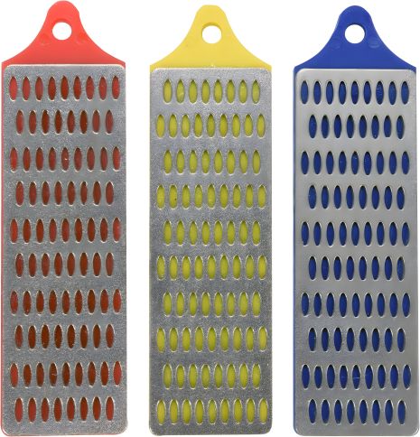 Алмазних абразивних брусків набір, для заточування: 75х25 мм, G360/260/180, 3 шт. Vorel 26140