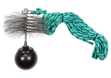 Комплект для очищення димарів Vorel 73032: шнур Ø = 6 мм, l = 10 м; йорж Ø= 150 мм; гиря - 1.3 кг