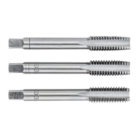 Метчики M10, 3 шт., вольфрамовая сталь, пластмассовая коробка, DIN352 Topex 14A210