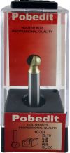 Куляста фреза з деревини D-10 мм, R-5 мм, d-8 мм, Pobedit P-1010-08-05