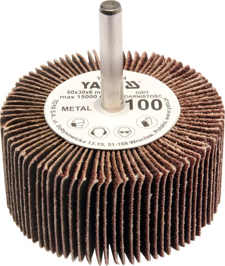 Шліфувальне пелюсткове коло для дриля 60х30 мм, зерно П40, від Yato YT-83361 Шліфувальне пелюсткове коло для дриля 60х30 мм, зерно П40, від Yato YT-83361