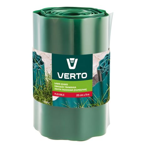 Лента бордюрная садовая 20 см x 9 м, зеленая VERTO 15G512