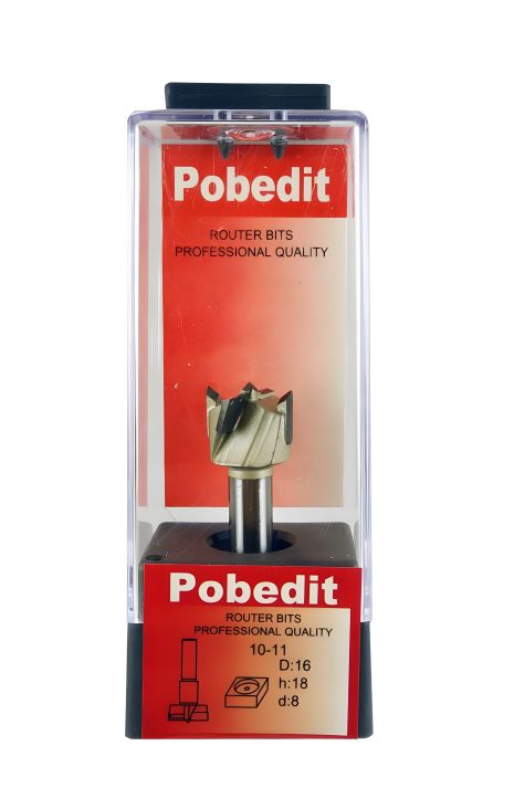 Фреза Форстнера D-16 мм, d-8 мм Pobedit P-1011-08-16