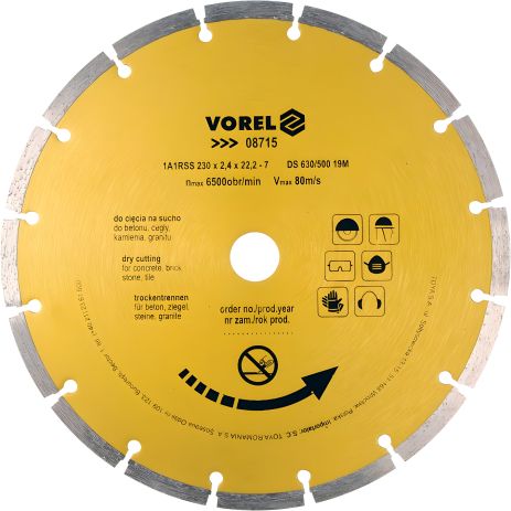 Алмазный отрезной диск "SEGMENT" 230 мм Vorel 08715