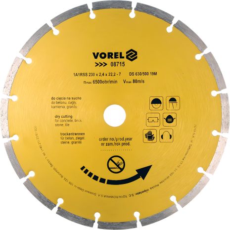 Алмазный отрезной диск "SEGMENT" 230 мм Vorel 08715