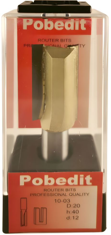 Прямая пазовая фреза D-20 мм, d-12 мм Pobedit P-1003-12-20