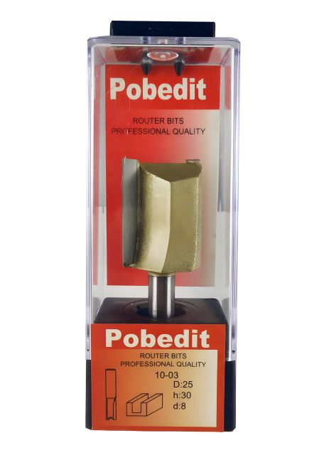 Прямий пазовий фрез D-25 мм, d-8 мм Pobedit P-1003-08-25