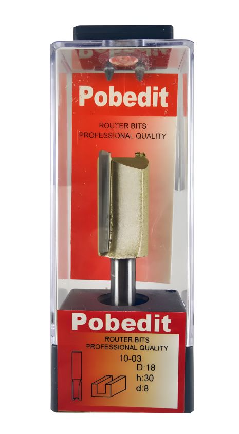 D-18 мм, d-8 мм пазова фреза пряма Pobedit P-1003-08-18