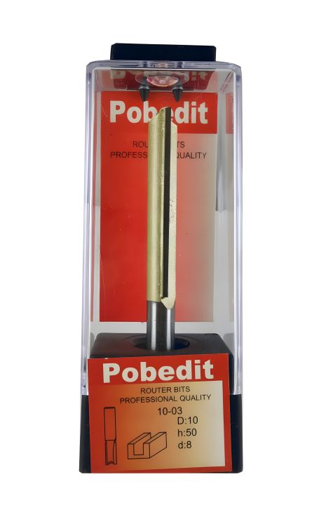 Пазовая фреза прямая D-10 мм (10*50мм), d-8 мм Pobedit P-1003-08У-1050
