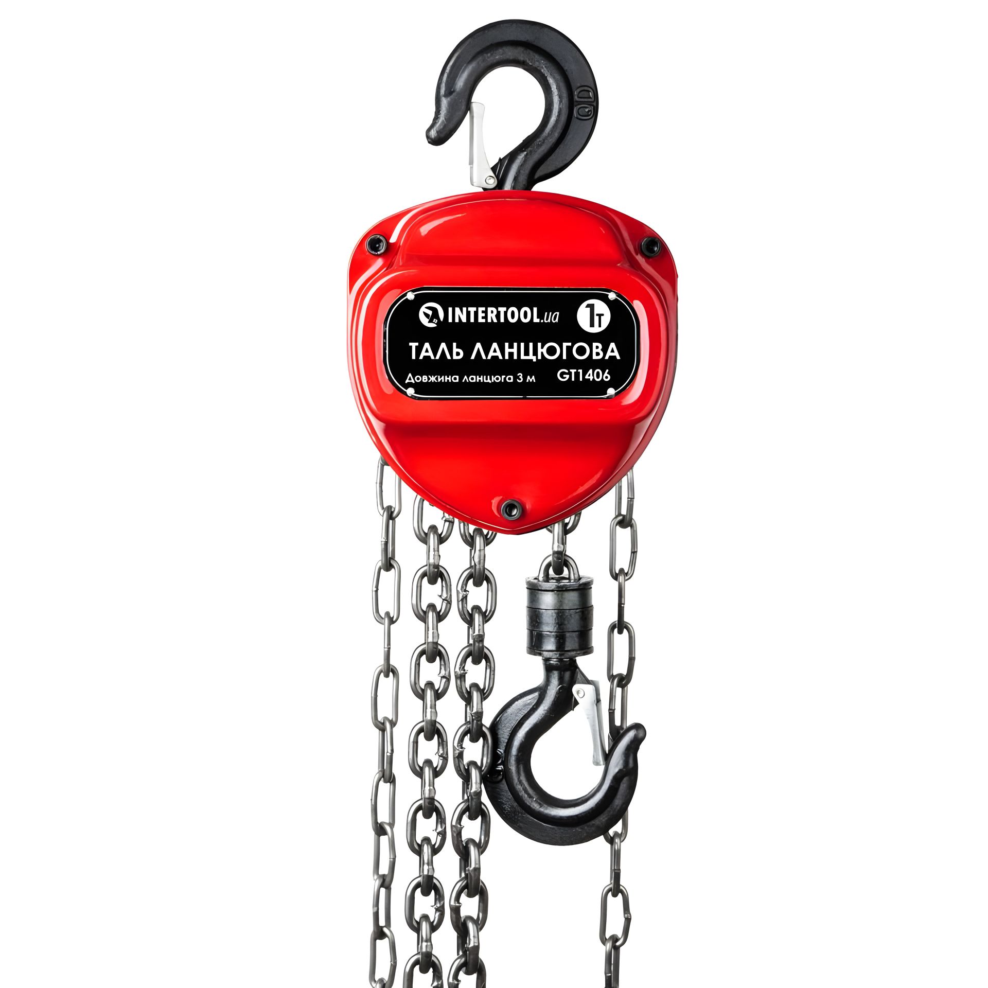 Ланцюгова таль 1т, ланцюг 3м INTERTOOL GT1406 Ланцюгова таль 1т, ланцюг 3м INTERTOOL GT1406