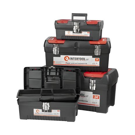 Набір інструментальних ящиків з металевими замками, 4 од. INTERTOOL BX-0004