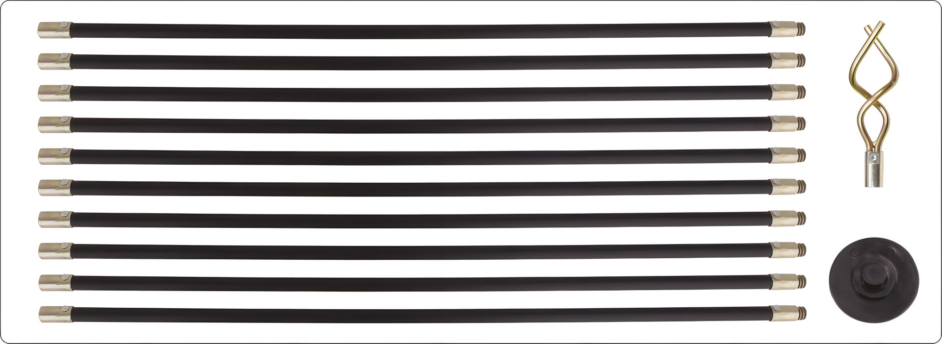 Гибкие прутья для очистки канализации Ø = 20 мм, l = 93 см, 2 наконечника, 10 шт Yato YT-24980 Гибкие прутья для очистки канализации Ø = 20 мм, l = 93 см, 2 наконечника, 10 шт Yato YT-24980