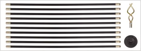 Гибкие прутья для очистки канализации Ø = 20 мм, l = 93 см, 2 наконечника, 10 шт Yato YT-24980