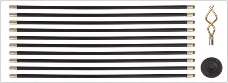 Гибкие прутья для очистки канализации Ø = 20 мм, l = 93 см, 2 наконечника, 10 шт Yato YT-24980