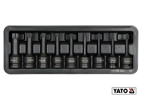 Набір ударних біт SPLINE 1/2" (M4-M16) в кейсі Yato YT-10691