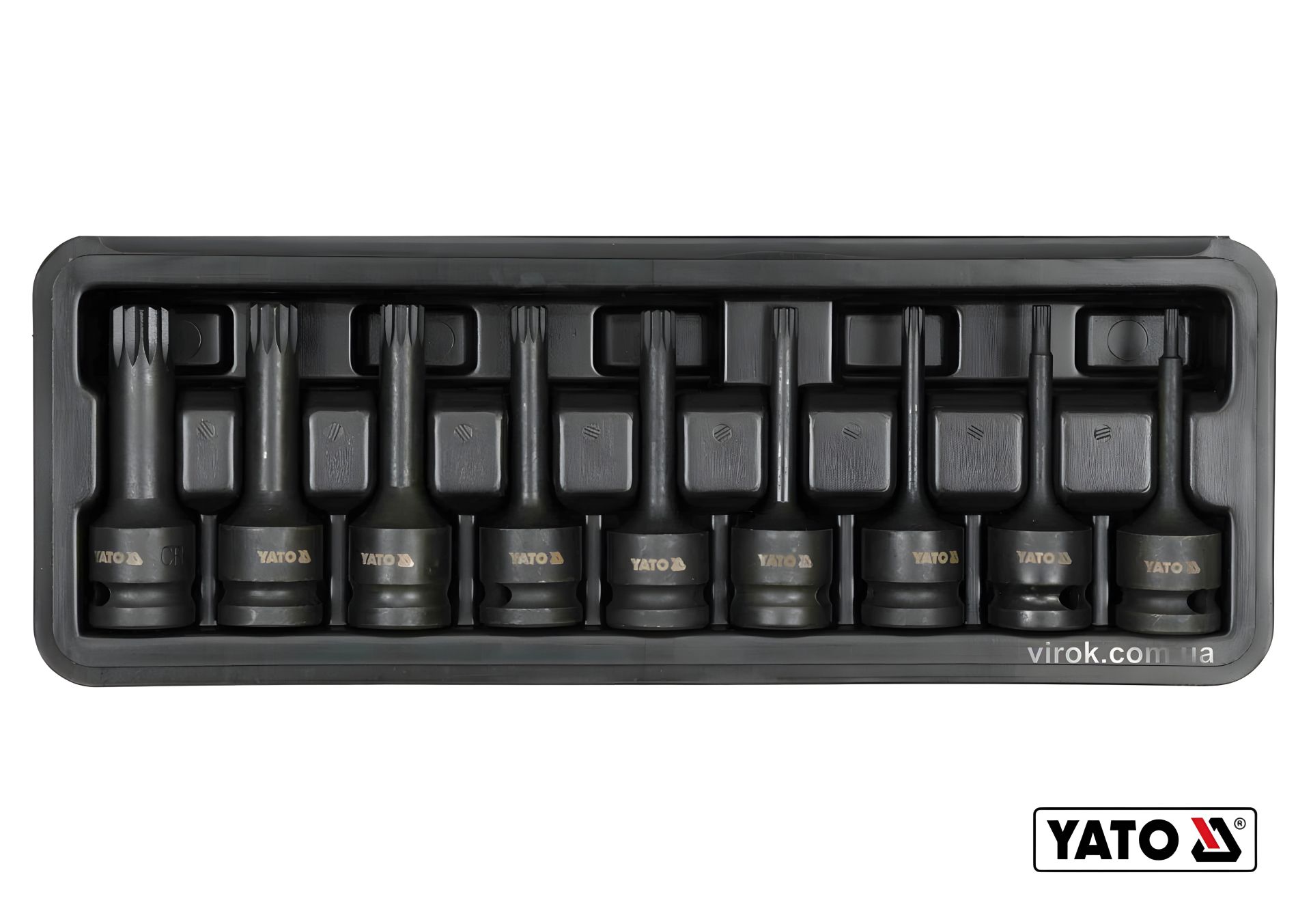 Набір ударних біт SPLINE 1/2" (M4-M16) в кейсі Yato YT-10691 Набір ударних біт SPLINE 1/2" (M4-M16) в кейсі Yato YT-10691