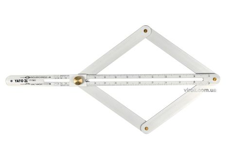 Алюминиевый угломер на шарнирах, внешн./внутр. диапазоны - 10-170°/5-85°, шкала 380 мм, Yato YT-70853