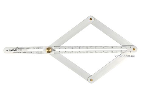 Алюмінієвий кутомір на шарнірах зовніш./внутр. діапазони - 10-170 ° / 5-85 °, довжина шкали - 380 мм YaTo YT-70853